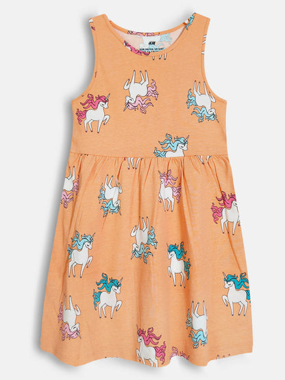 Girls Printed Dress Mixed
