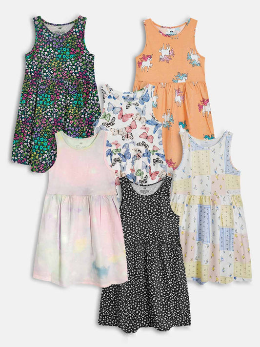 Girls Printed Dress Mixed