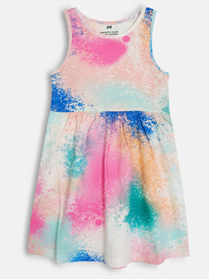 Girls Printed Dress Mixed