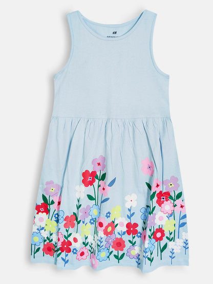 Girls Printed Dress Mixed