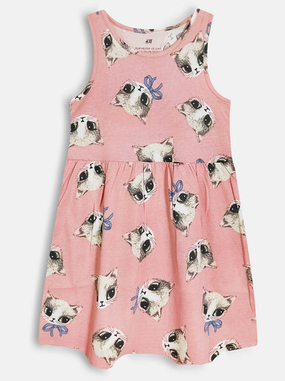 Girls Printed Dress Mixed