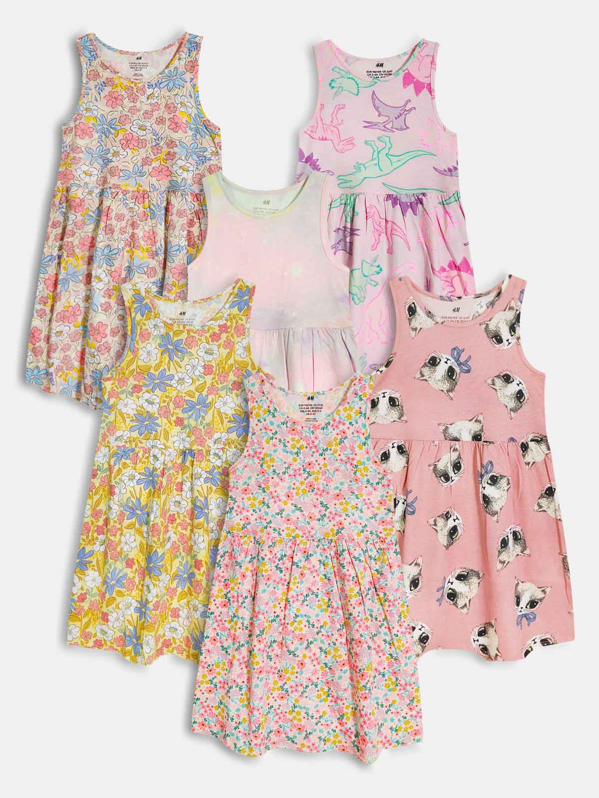 Girls Printed Dress Mixed