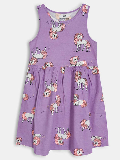 Girls Printed Dress Mixed