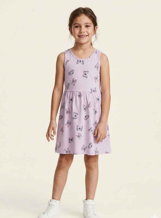 Girls Butterfly AOP Dress