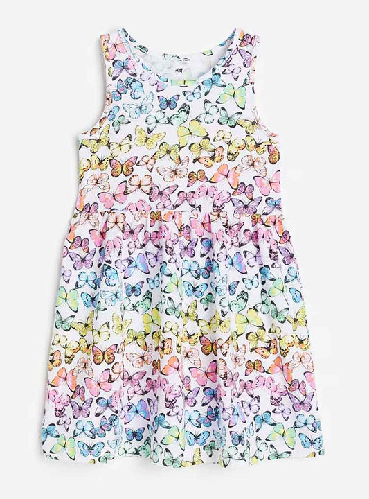 Girls Butterfly Printed Dress