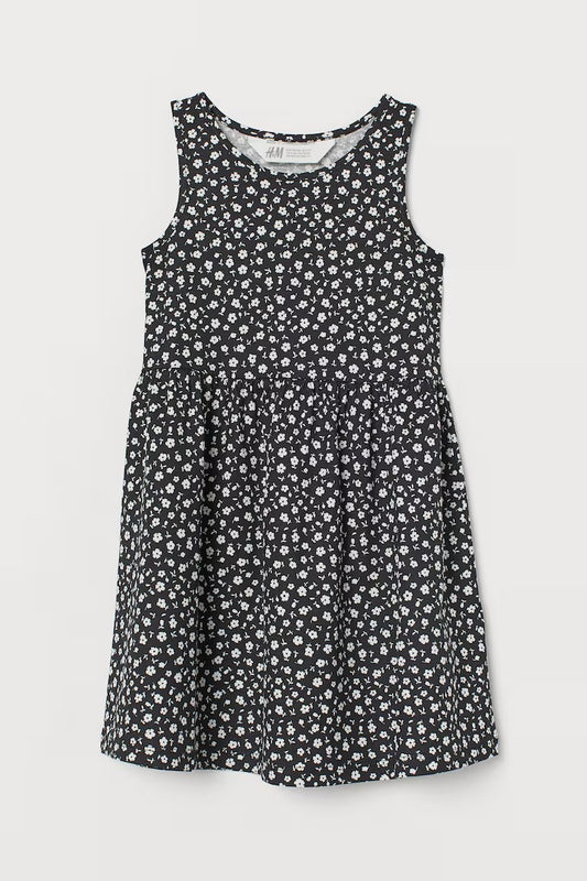 Girls Black AOP Dress