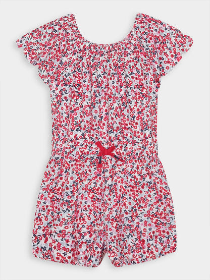 Girls Printed Dungaree