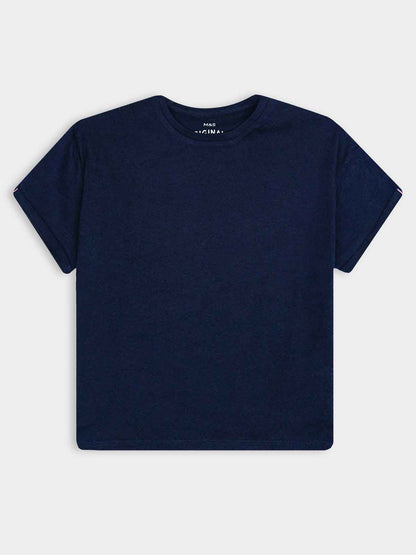 Girls Navy Boxy T-Shirt