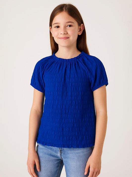 Girls Smocked Blue Top