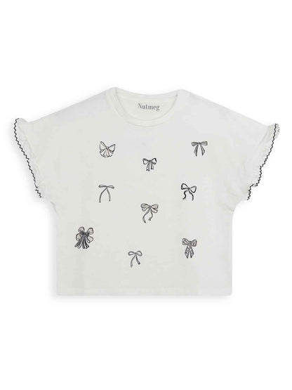 Girls Glitter Printed Crop Top