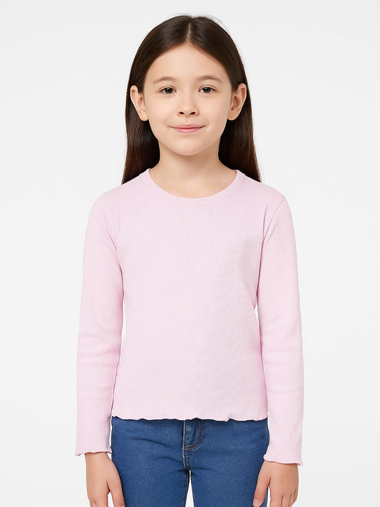 Girls Ribbed Long Sleeve Top