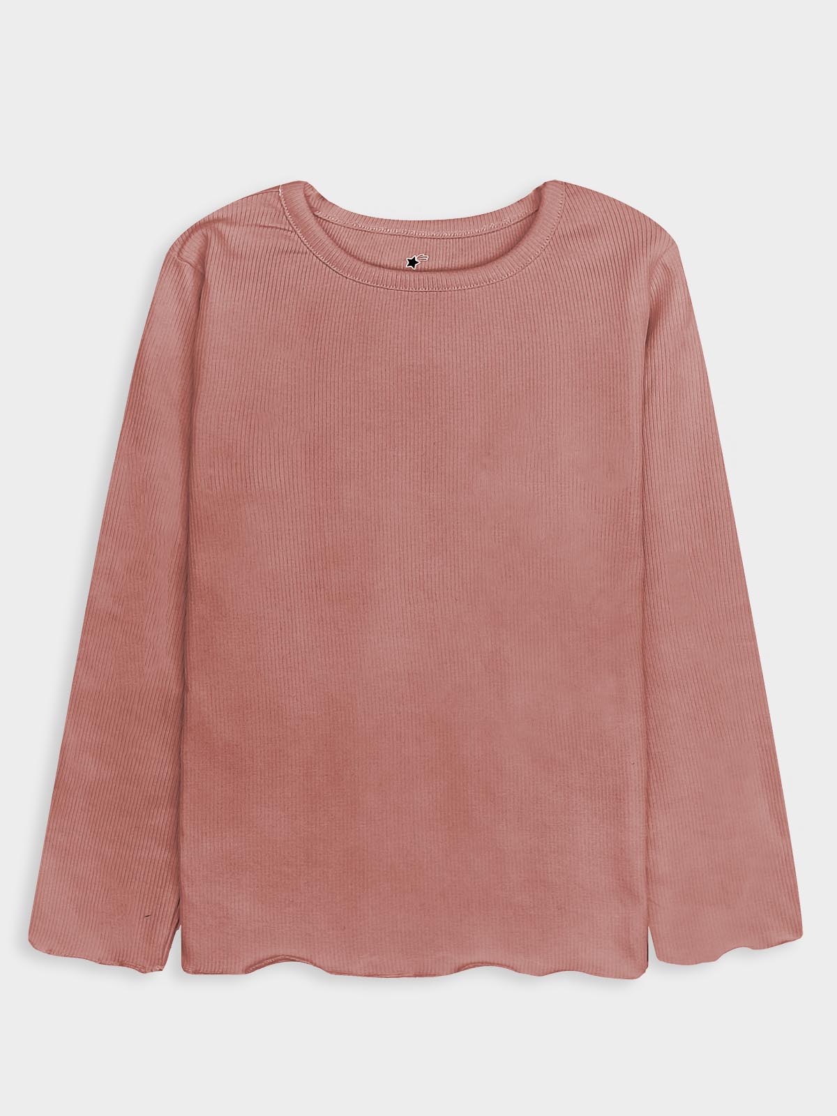 Girls Ribbed Long Sleeve Top