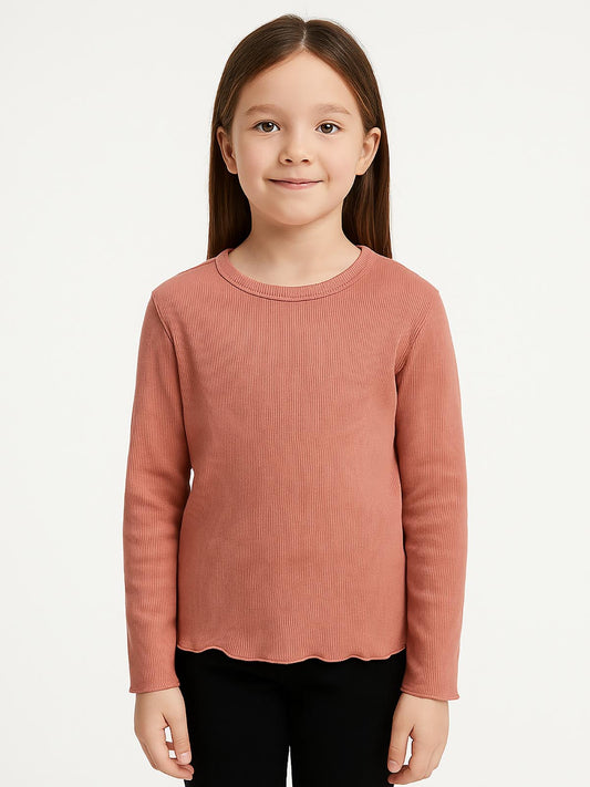 Girls Ribbed Long Sleeve Top