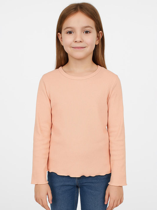 Girls Ribbed Long Sleeve Top