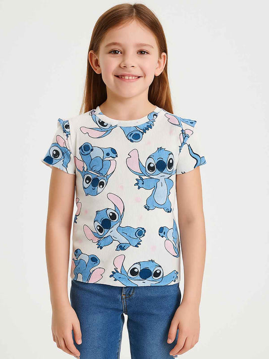 Girls White AOP T-Shirt