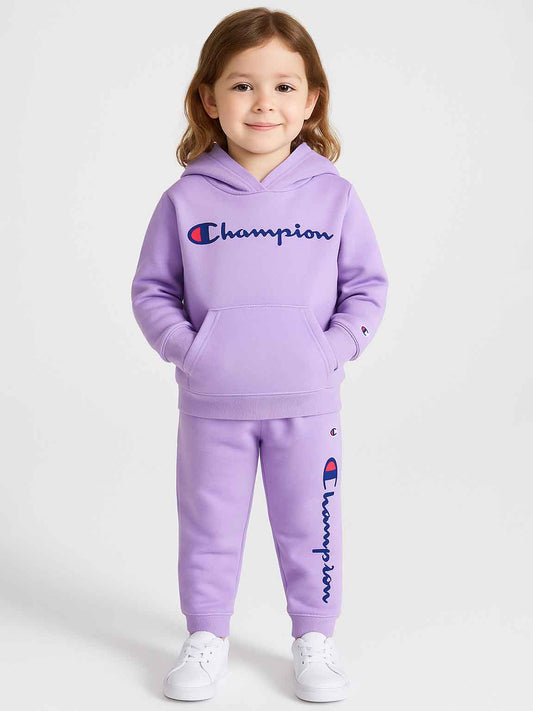 Girls Fleece Hooded Lilac Jogging Set