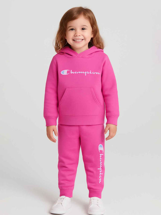 Girls Fleece Hooded Egg Plant Jogging Set