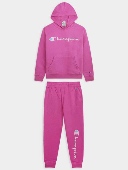 Older Girls Hooded Pullover Egg Plant Jogging Set
