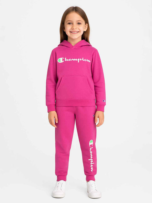 Older Girls Hooded Pullover Egg Plant Jogging Set