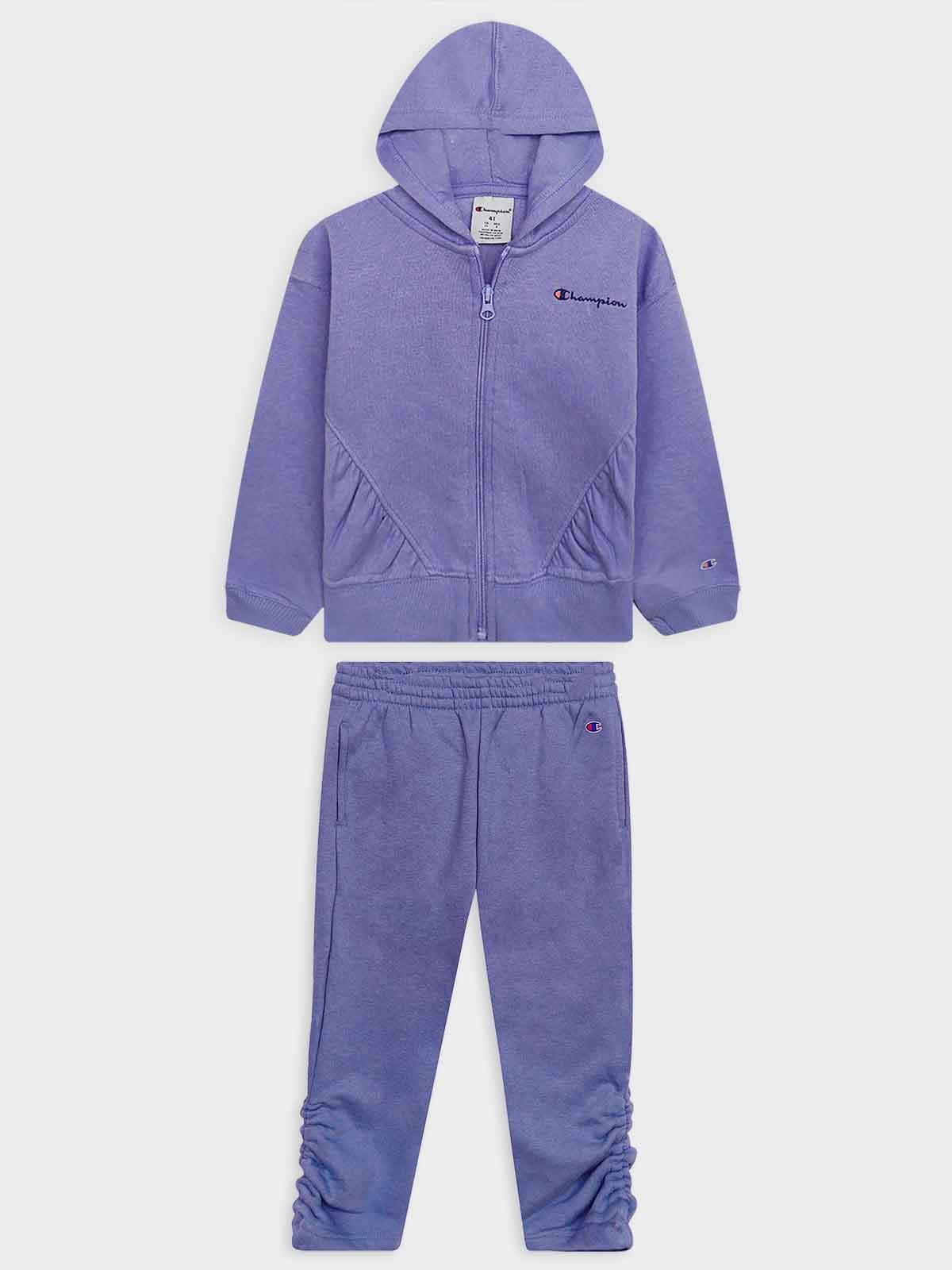 Girls Fullzipper Hooded Lilac Jogging Set