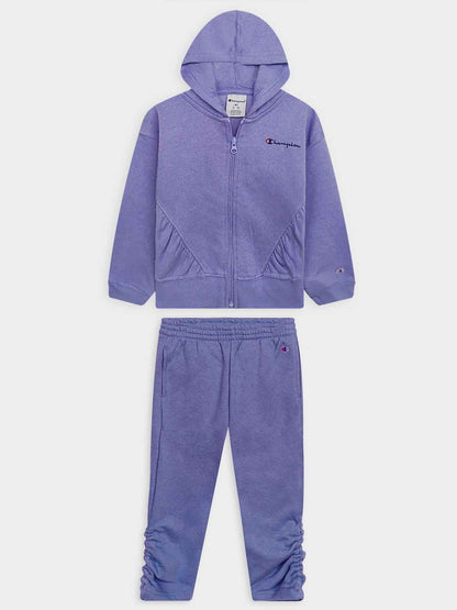 Girls Fullzipper Hooded Lilac Jogging Set