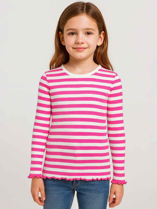 Girls Striped Rib Top