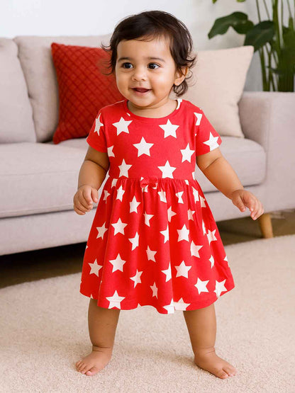 Girls Red AOP Dress