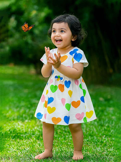 Baby Girls Heart AOP Dress