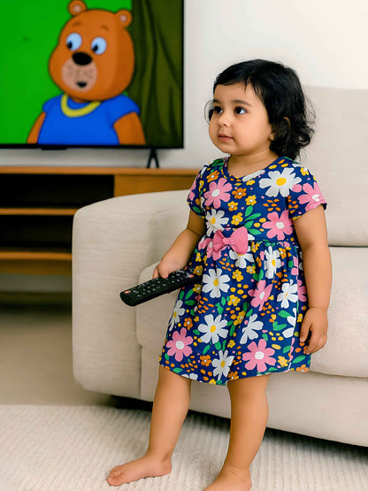 Girls Flower Printed Dress