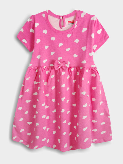 Girls Pink AOP Dress