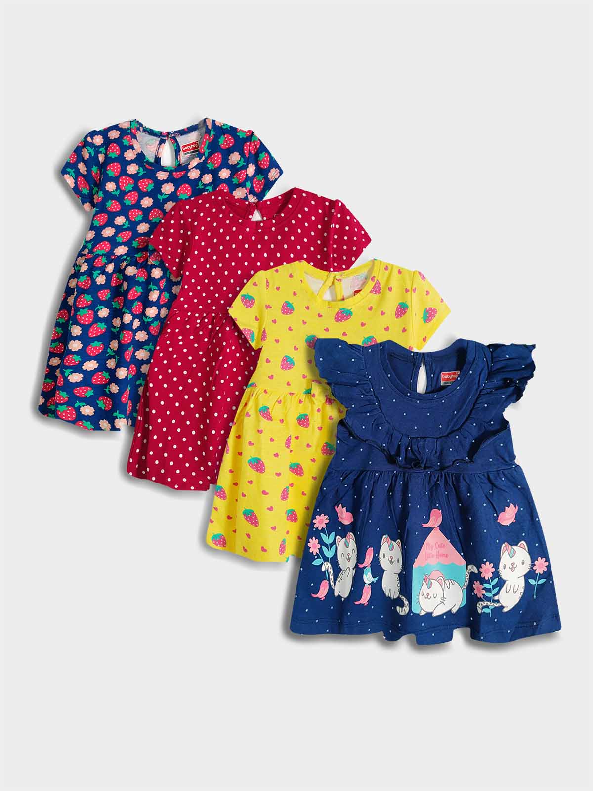 Girls Printed Dress Mixed