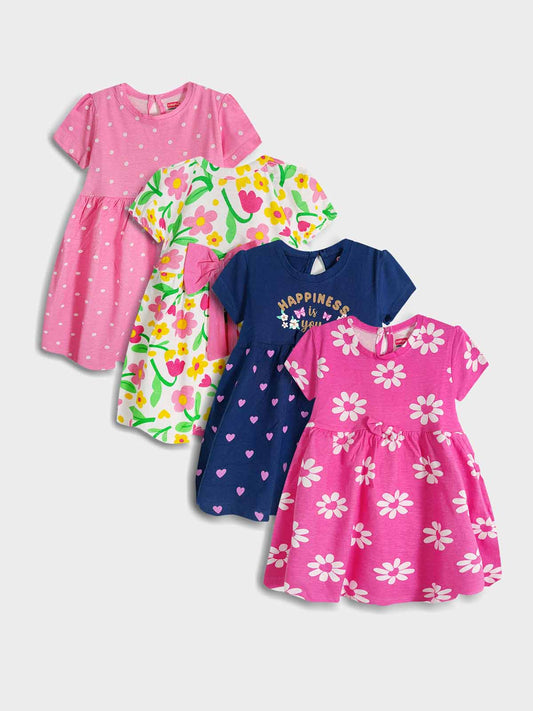 Girls Printed Dress Mixed