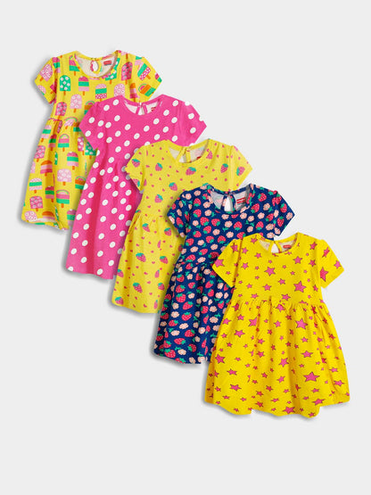 Girls Printed Dress Mixed