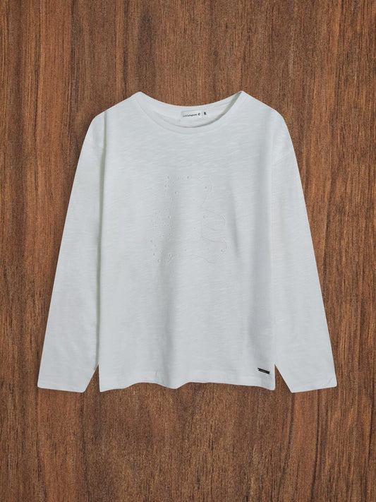 Girls Long Sleeve Slub Yarn Top