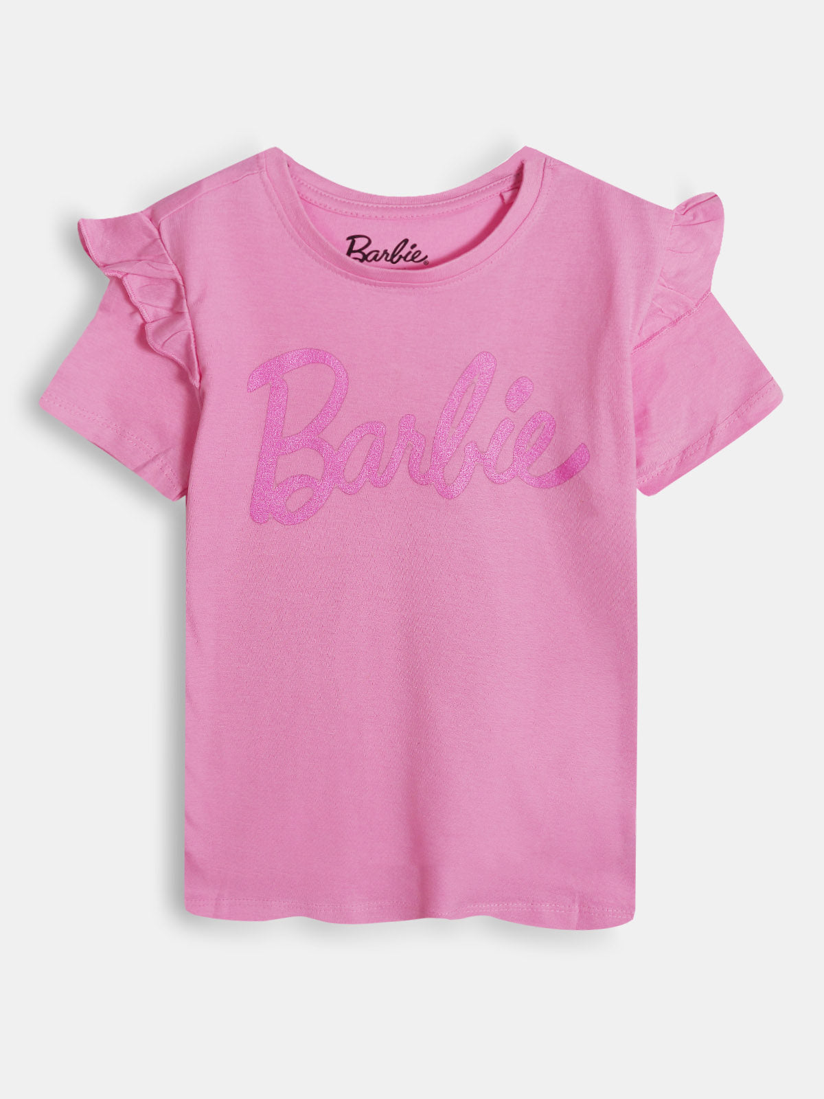 Girls Printed Pink T-Shirt