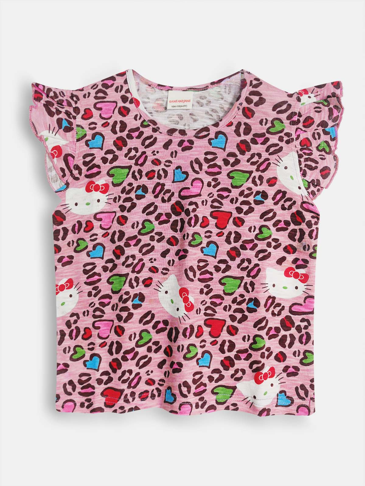 Girls Pink AOP Shorty Set