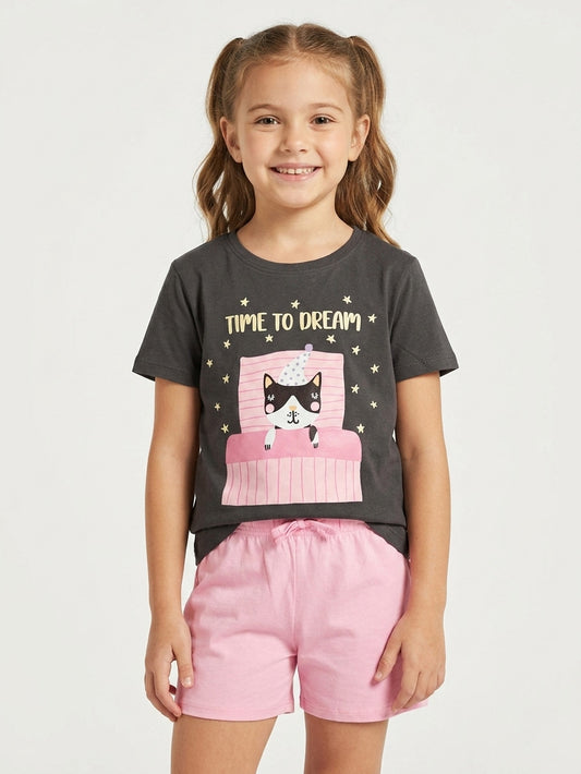 Girls Printed Shorty Sets