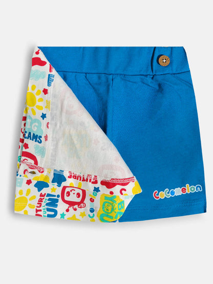 Girls Printed Overlay Knit Shorts