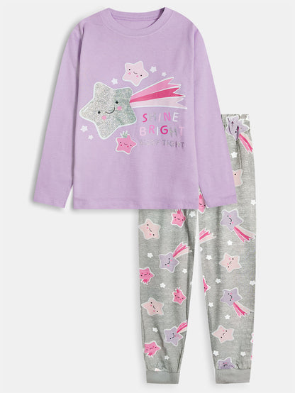 Girls Printed Pyjama Set
