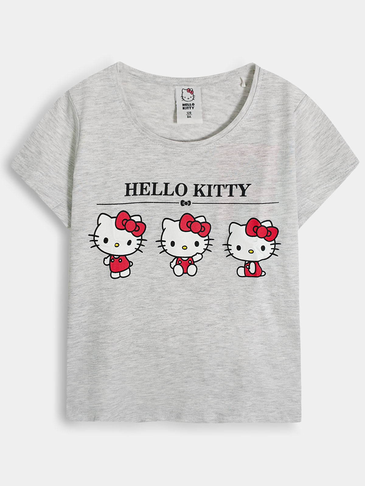 Girls Printed Grey T-Shirt