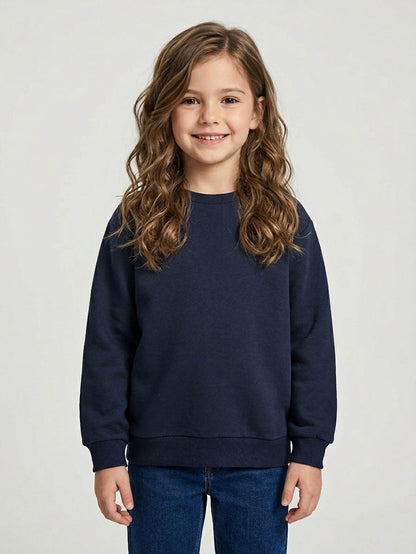 Girls Brushed Navy Pullover
