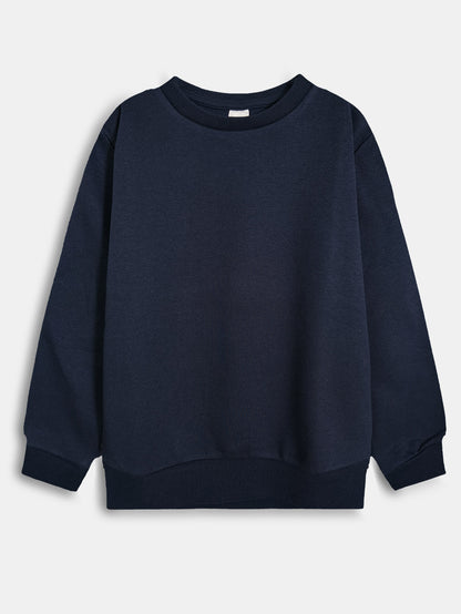 Girls Brushed Navy Pullover