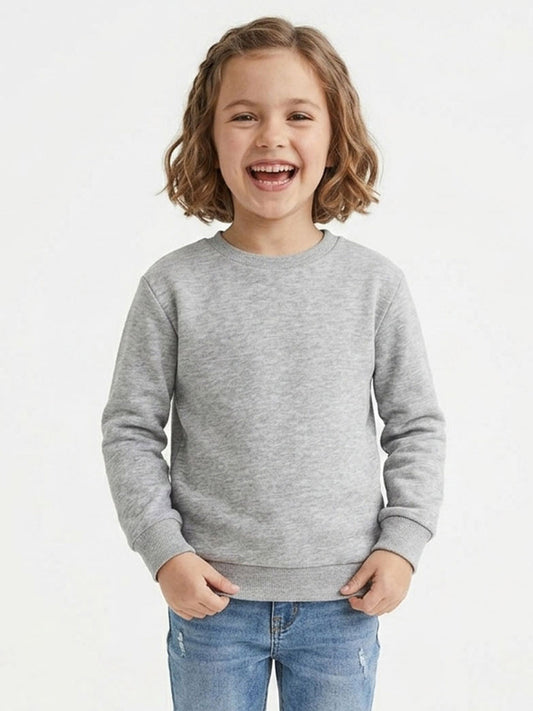 Girls Brushed Grey Pullover