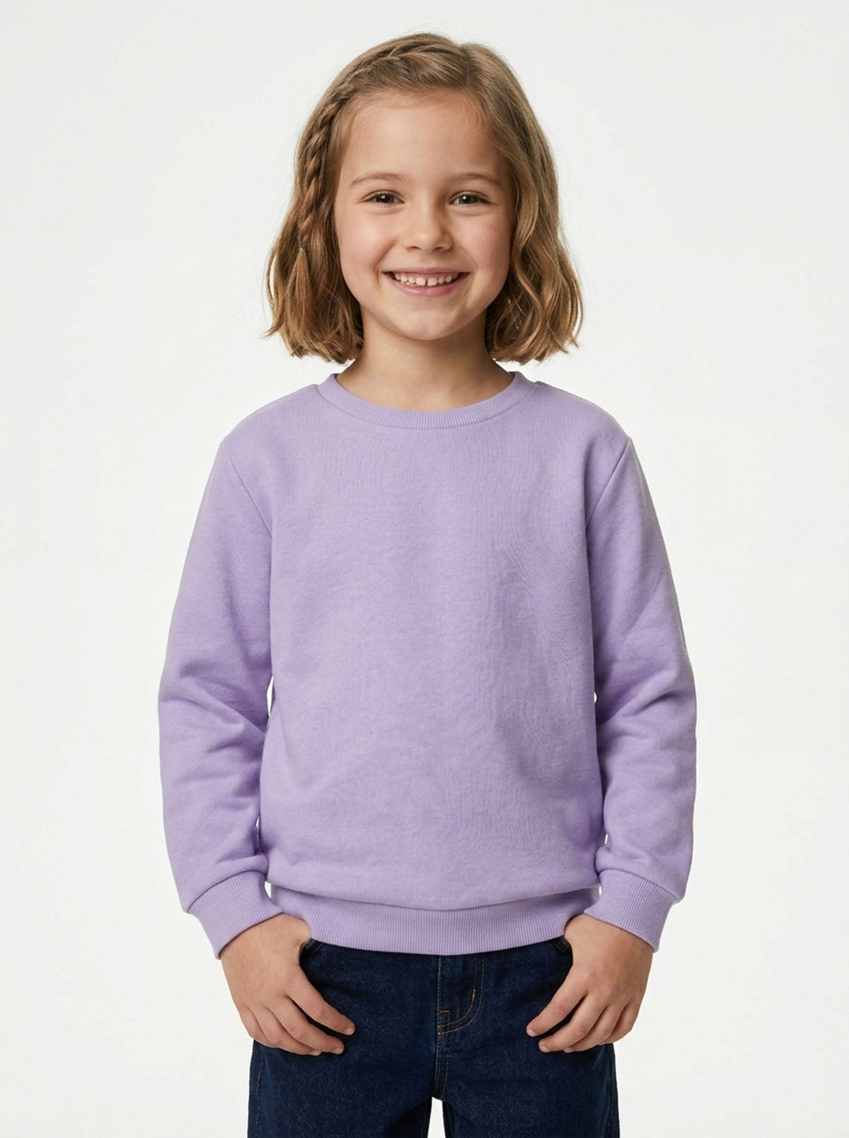 Girls Brushed Lilac Pullover