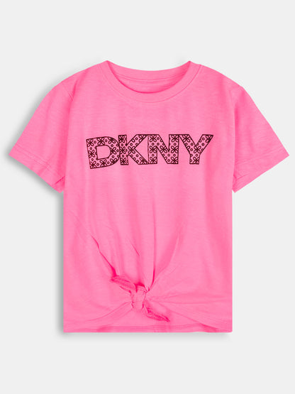 Girls Printed Tie Feature T-Shirt