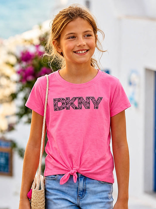 Girls Printed Tie Feature T-Shirt