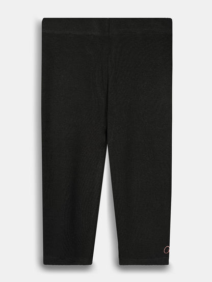 Girls Stretch Knit Black Capri