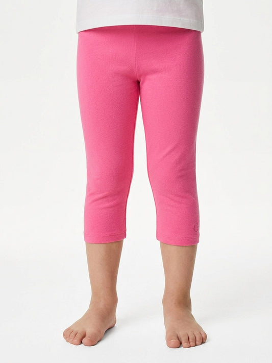 Girls Stretch Knit Dark Pink Capri