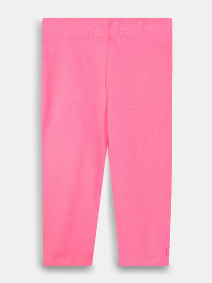 Girls Stretch Knit Dark Pink Capri