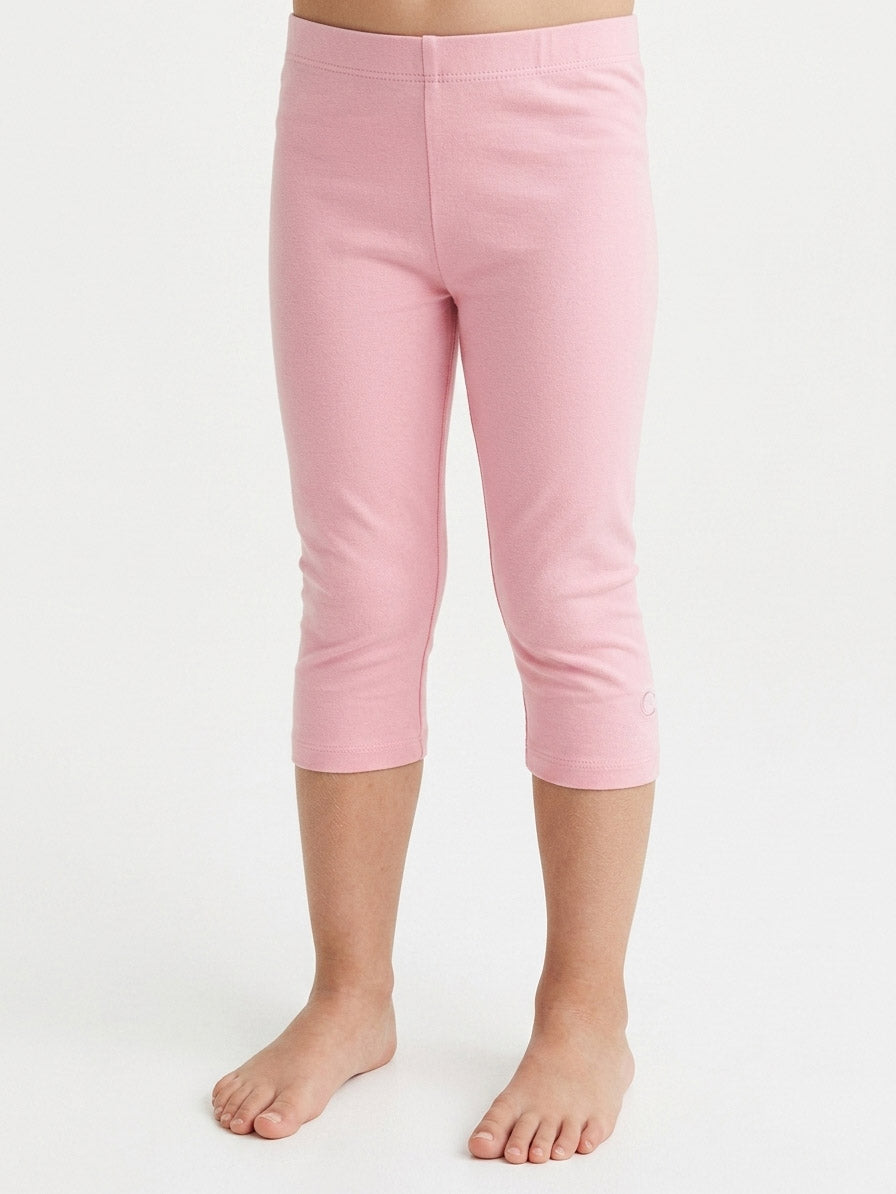Girls Stretch Knit Pink Capri